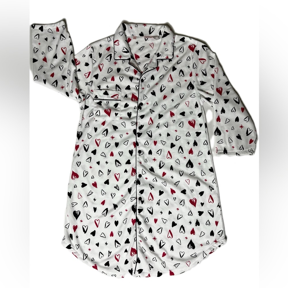 New Body Touch Woman’s Button Down Nightgown Pajama Dress - Picture 5 of 10